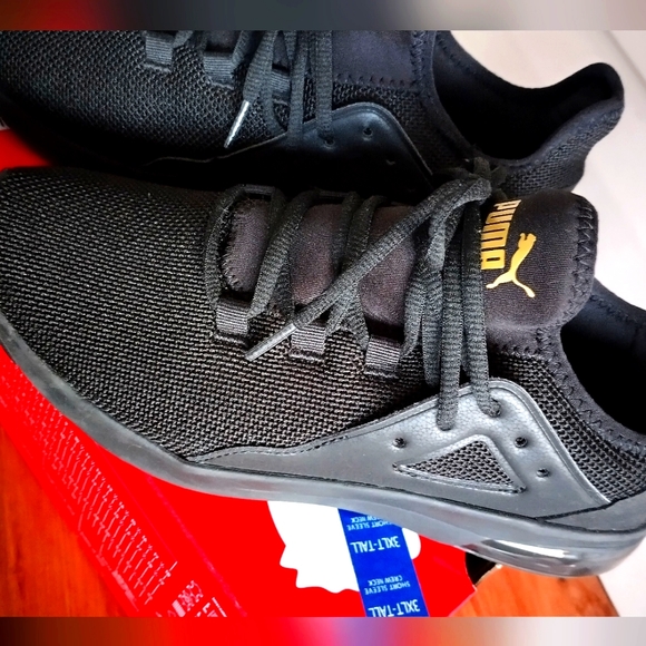 Black/Gold PUMA ELECTRON 2 RUNNING SHOE -SOFT FOAM OPTIMAL COMFORT - Picture 2 of 7